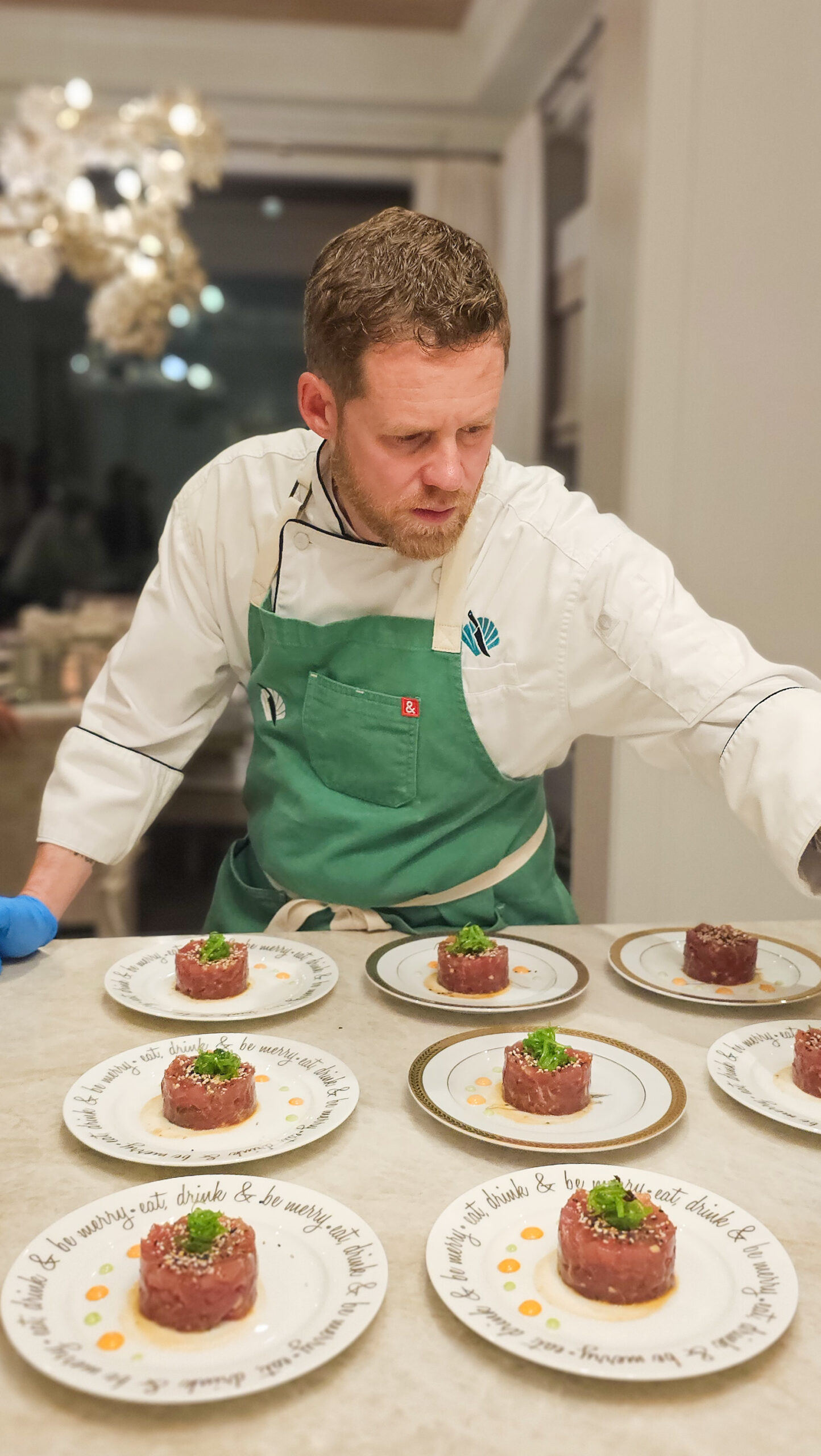 Private Chef In Destin Private Chef Josh Champion plating Tuna Tartare